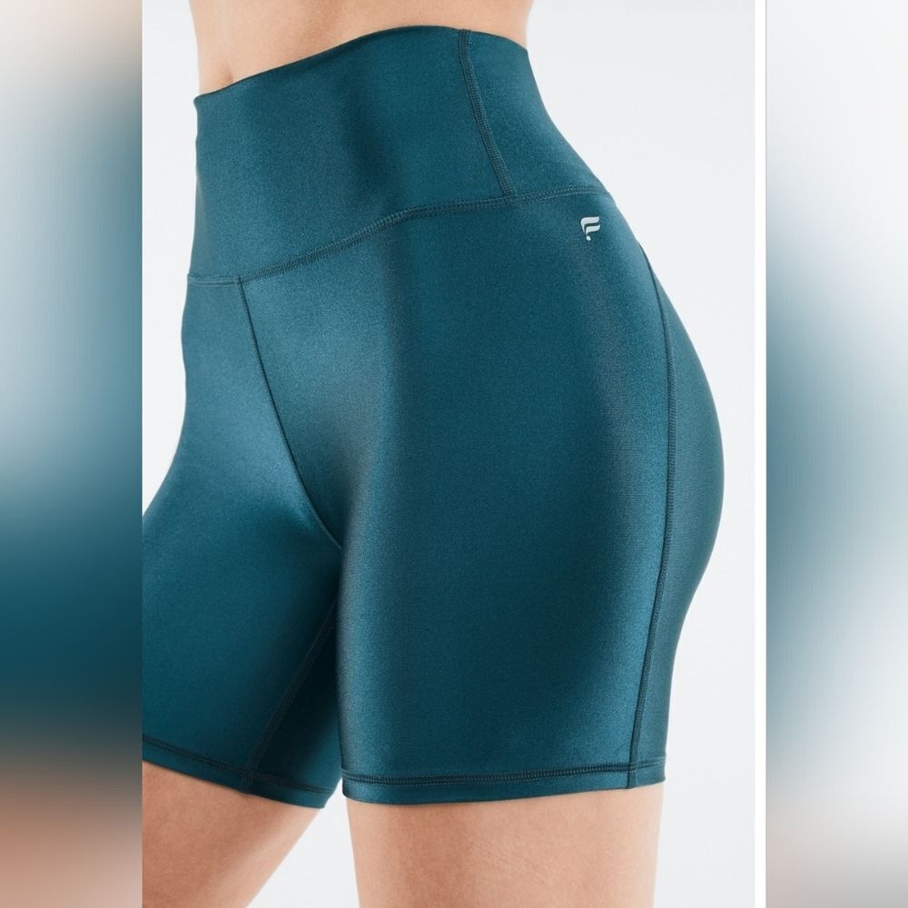 High-Waist Teal Women’s Athletic Bike Shorts